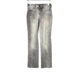 NYDJ Jeans Womens 4 Grey Marilyn Straight Leg Lift Tuck‎ Denim Cotton Stretch